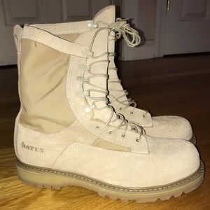 Beige Bates Military Boots